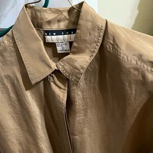 New York & Company womens Casual Gold Shirt